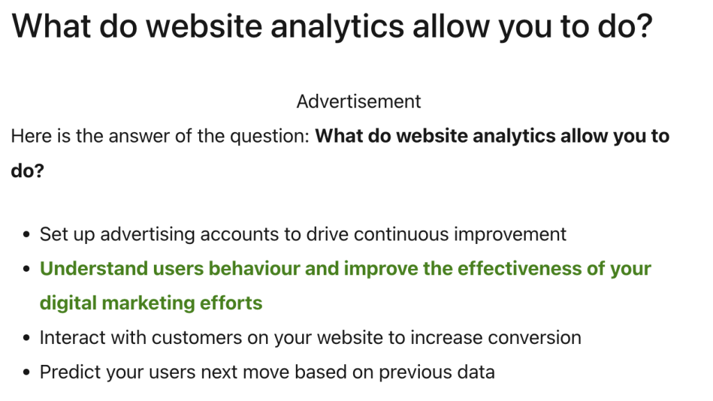 What do website analytics allow you to do?